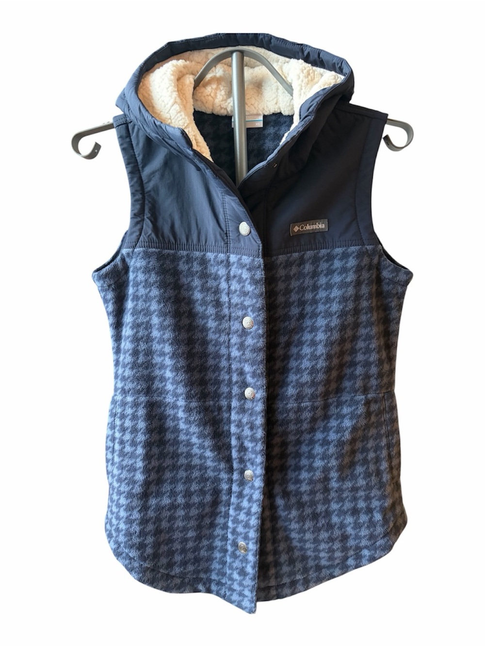 Columbia Navy Quilted Hooded Vest